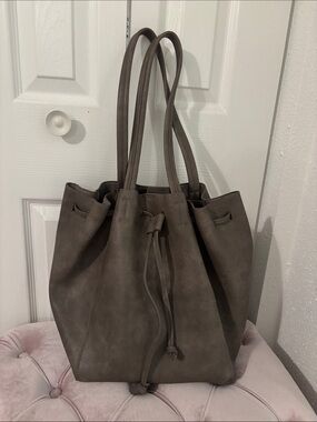 Street Level Drawstring Tote Bag with Double Handles
